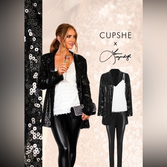 Cupshe Jackets & Coats Starlight Sequin Openfront Blazer Poshmark